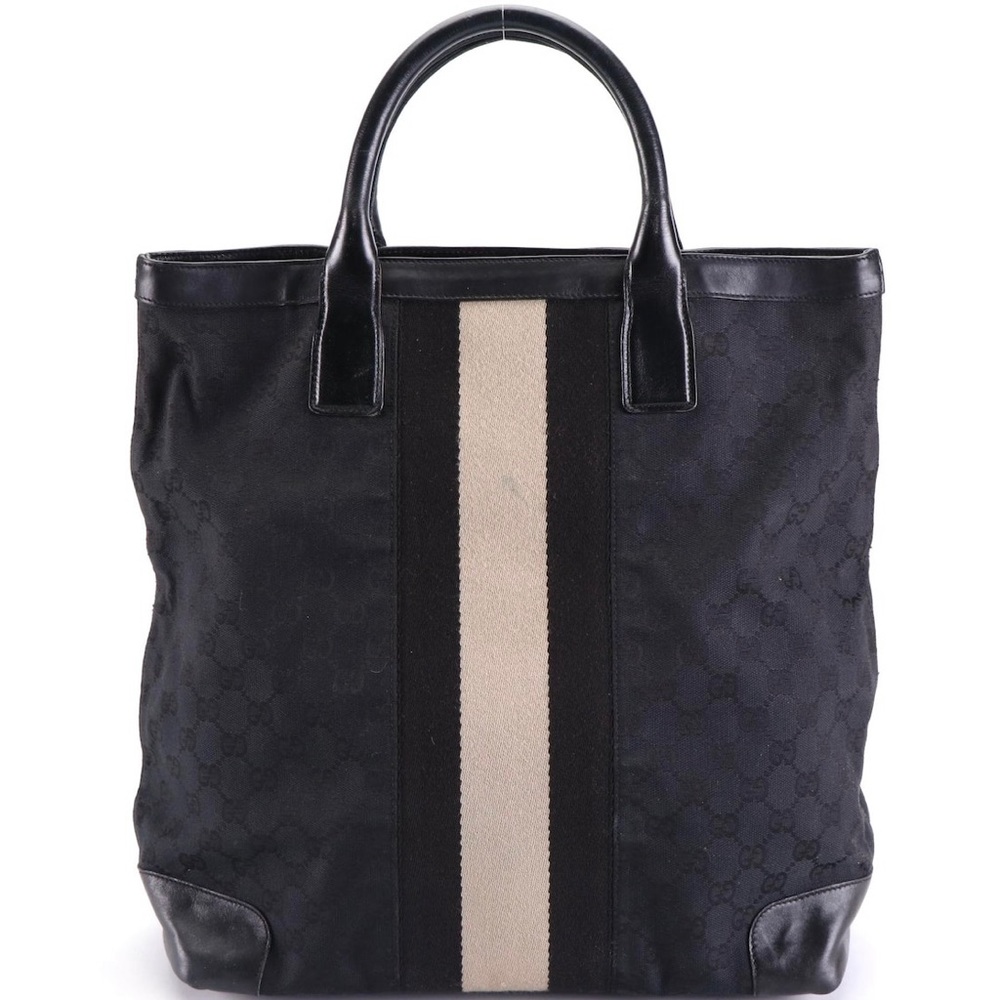 Gucci GG web canvas stripe tote
